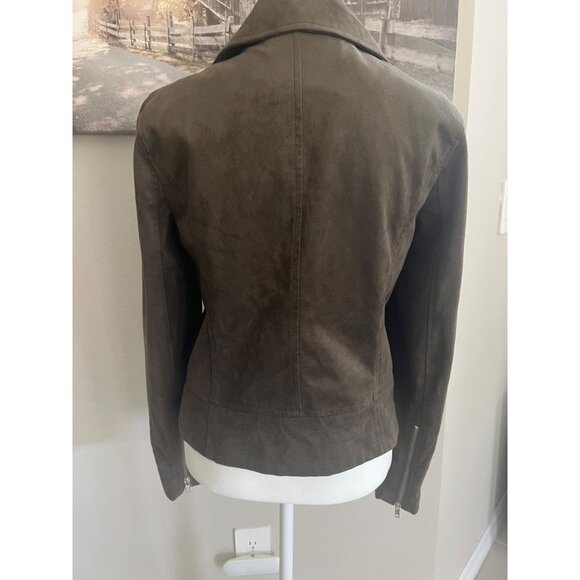 Bagatelle suede versatile olive green biker jacket SMALL - MEDIUM fit - Picture 7 of 8